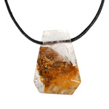 Golden healer (limonietkwarts) dendrieten hanger facet geslepen doorboord Golden healer (limonietkwarts) dendrieten hanger facet geslepen doorboord