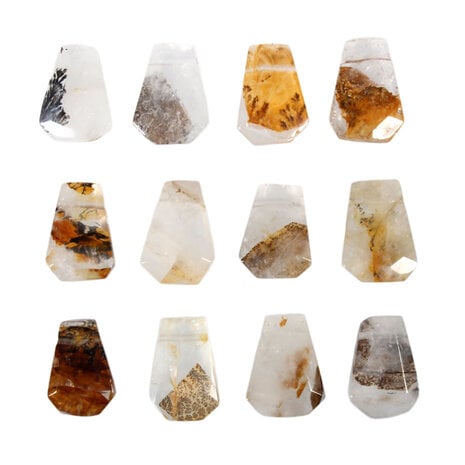 Golden healer (limonietkwarts) dendrieten hanger facet geslepen doorboord