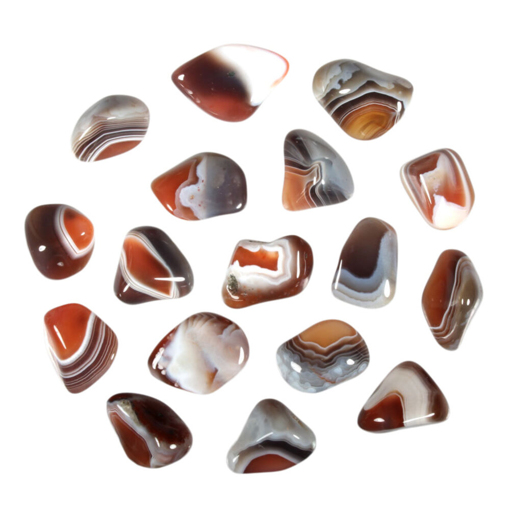 Agaat (Botswana) rood steen getrommeld 5 - 10 gram