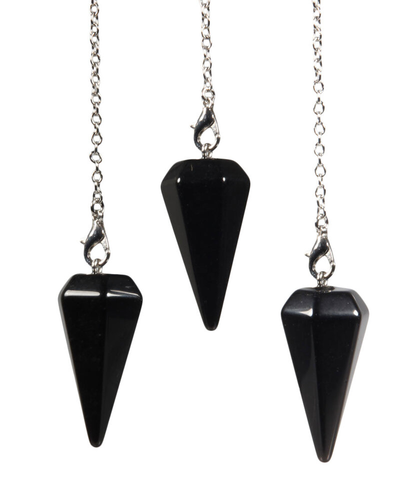 Obsidiaan (zwart) pendel facet Obsidiaan (zwart) pendel facet