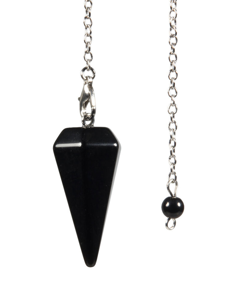 Obsidiaan (zwart) pendel facet Obsidiaan (zwart) pendel facet