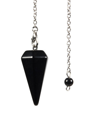 Obsidiaan (zwart) pendel facet Obsidiaan (zwart) pendel facet