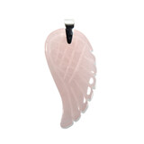 Zilveren hanger rozenkwarts engelenvleugel Zilveren hanger rozenkwarts engelenvleugel
