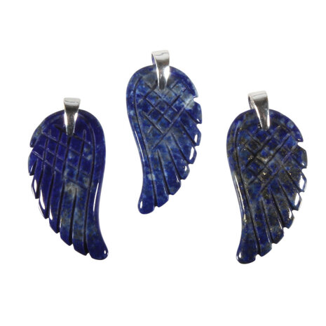 Zilveren hanger lapis lazuli engelenvleugel Zilveren hanger lapis lazuli engelenvleugel