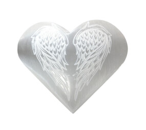 Seleniet hart engelenvleugels 6,5 cm Seleniet hart engelenvleugels 6,5 cm