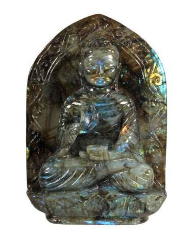 Labradoriet Boeddha 16,6 x 11,4 x 4 cm | 980 gram Labradoriet Boeddha 16,6 x 11,4 x 4 cm | 980 gram