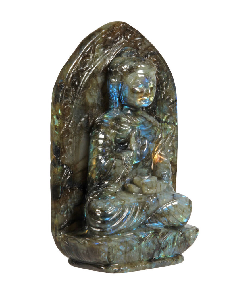 Labradoriet Boeddha 16,6 x 11,4 x 4 cm | 980 gram Labradoriet Boeddha 16,6 x 11,4 x 4 cm | 980 gram