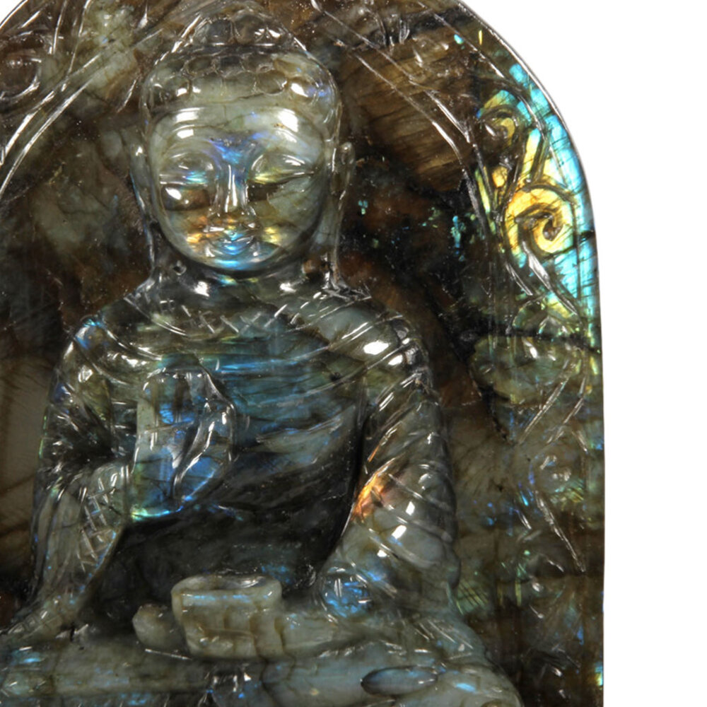 Labradoriet Boeddha 16,6 x 11,4 x 4 cm | 980 gram Labradoriet Boeddha 16,6 x 11,4 x 4 cm | 980 gram