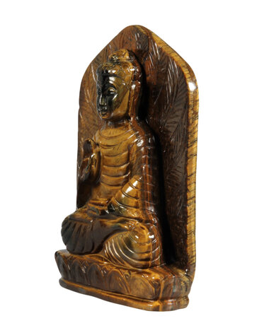 Tijgeroog Boeddha 13,7 x 10,3 x 2,5 cm | 527 gram Tijgeroog Boeddha 13,7 x 10,3 x 2,5 cm | 527 gram