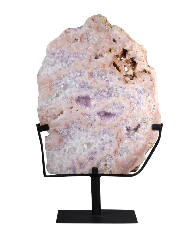 Amethist (roze) op standaard 40 x 30 x 3 cm | 6400 gram Amethist (roze) op standaard 40 x 30 x 3 cm | 6400 gram