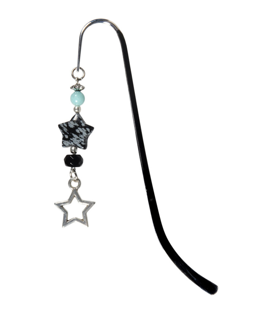 Boekenlegger ster met amazoniet, sneeuwvlok obsidiaan en onyx Boekenlegger ster met amazoniet, sneeuwvlok obsidiaan en onyx