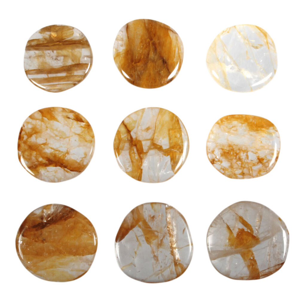 Golden healer (limonietkwarts) steen plat gepolijst