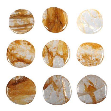 Golden healer (limonietkwarts) steen plat gepolijst