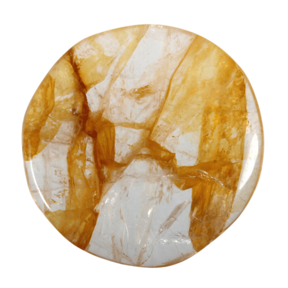 Golden healer (limonietkwarts) steen plat gepolijst