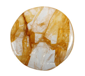 Golden healer (limonietkwarts) steen plat gepolijst Golden healer (limonietkwarts) steen plat gepolijst