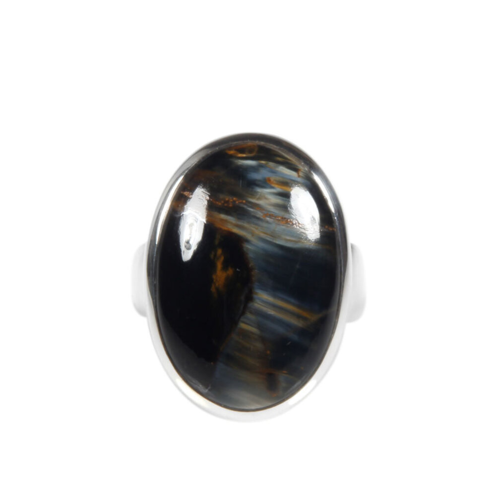 Zilveren ring pietersiet maat 18 1/4 | ovaal 2,4 x 1,7 cm