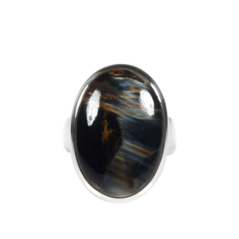 Zilveren ring pietersiet maat 18 1/4 | ovaal 2,4 x 1,7 cm