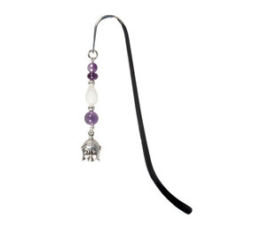 Boekenlegger Boeddha met amethist en sneeuwkwarts Boekenlegger Boeddha met amethist en sneeuwkwarts