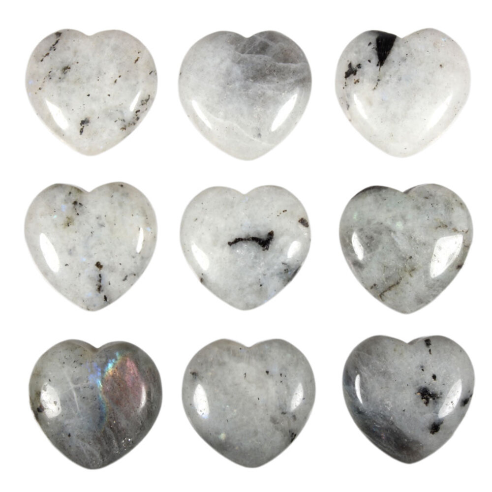 Labradoriet (licht) edelsteen hart 3 cm Labradoriet (licht) edelsteen hart 3 cm