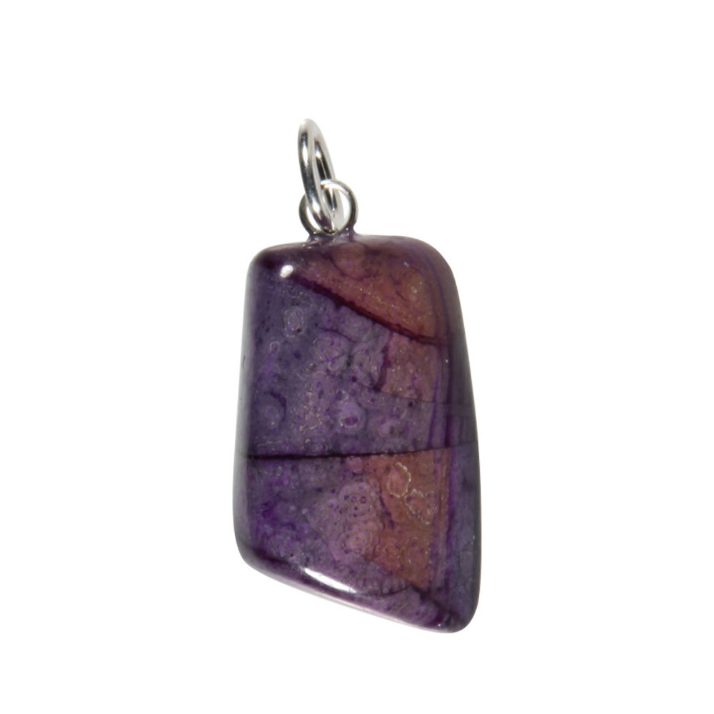 Sugiliet hanger met zilveren oogje Sugiliet hanger met zilveren oogje