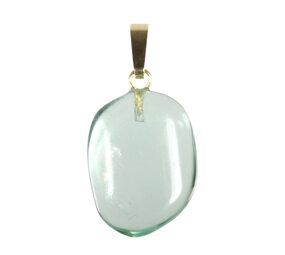 Fluoriet (groen) hanger met 14k gouden oogje Fluoriet (groen) hanger met 14k gouden oogje