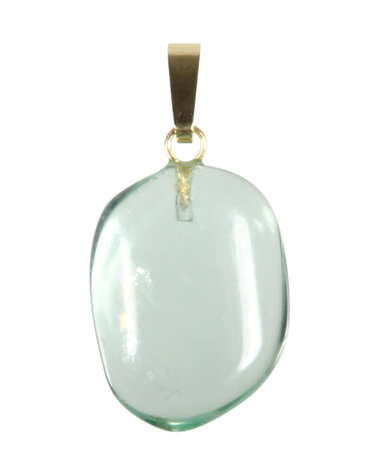 Fluoriet (groen) hanger met 14k gouden oogje