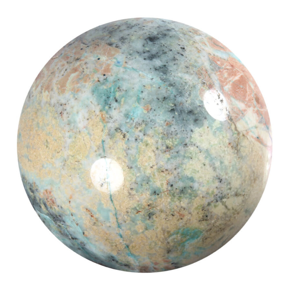 Azuriet-malachiet met koper in matrix bol 92 mm | 1116 gram Azuriet-malachiet met koper in matrix bol 92 mm | 1116 gram