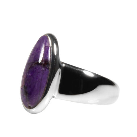 Zilveren ring sugiliet maat 17 1/4 | druppel 1,7 x 0,9 cm