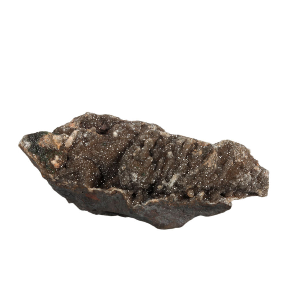 Rookkwarts drusy op speculariet ruw 22 x 8,5 x 9 cm | 2410 gram