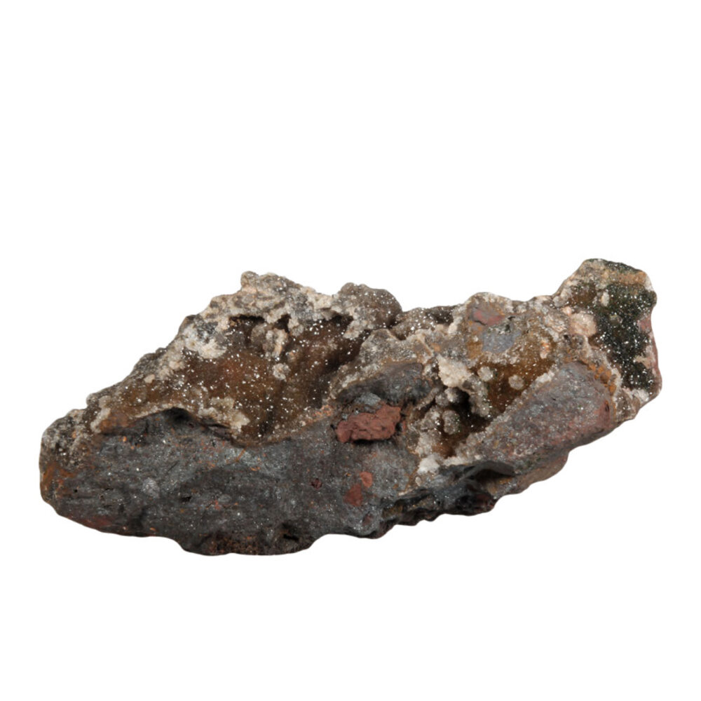 Rookkwarts drusy op speculariet ruw 22 x 8,5 x 9 cm | 2410 gram