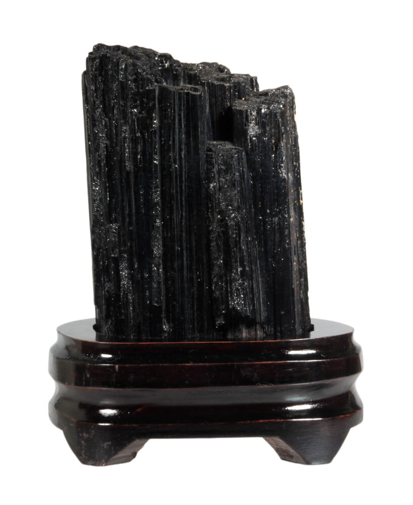 Toermalijn (zwart) ruw op standaard 15 x 8,5 x 5,5 cm | 1307 gram Toermalijn (zwart) ruw op standaard 15 x 8,5 x 5,5 cm | 1307 gram