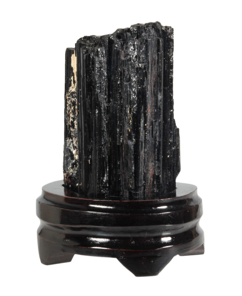 Toermalijn (zwart) ruw op standaard 15 x 8,5 x 5,5 cm | 1307 gram Toermalijn (zwart) ruw op standaard 15 x 8,5 x 5,5 cm | 1307 gram