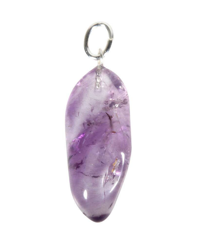 Amethist (licht) hanger met zilveren oogje