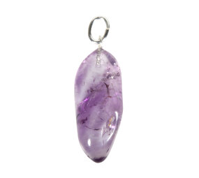 Amethist (licht) hanger met zilveren oogje