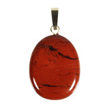 Jaspis (rood) hanger ovaal met 14k gouden oogje Jaspis (rood) hanger ovaal met 14k gouden oogje