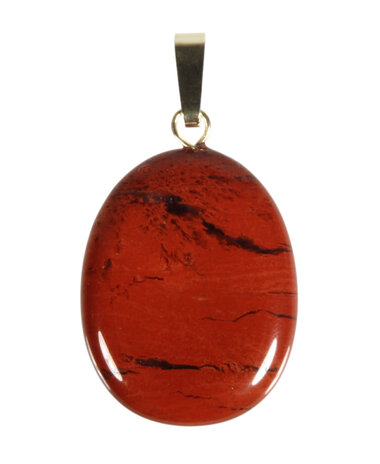 Jaspis (rood) hanger ovaal met 14k gouden oogje Jaspis (rood) hanger ovaal met 14k gouden oogje