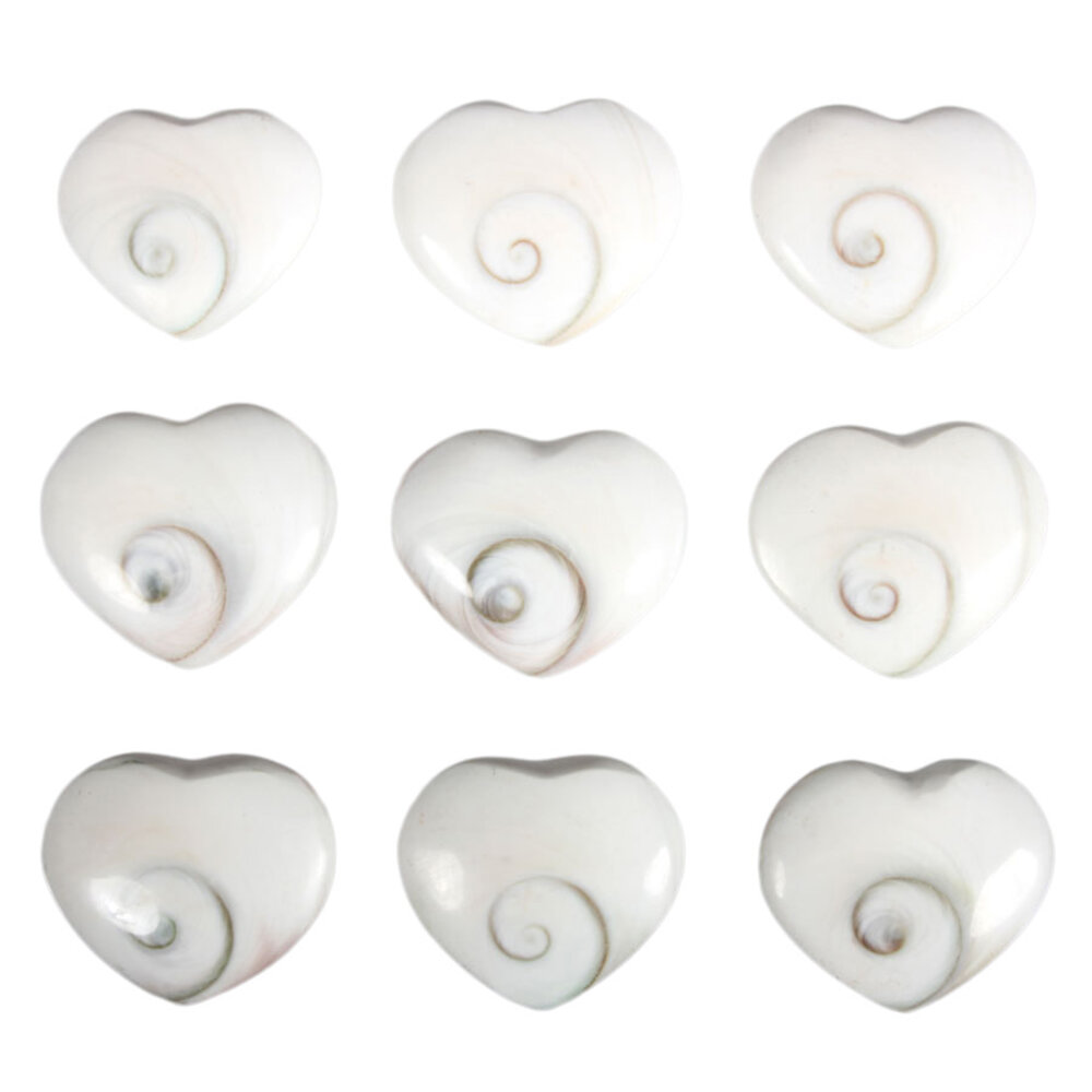 Shiva oog gepolijst hart 3,5 - 4 cm