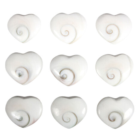 Shiva oog gepolijst hart 3,5 - 4 cm