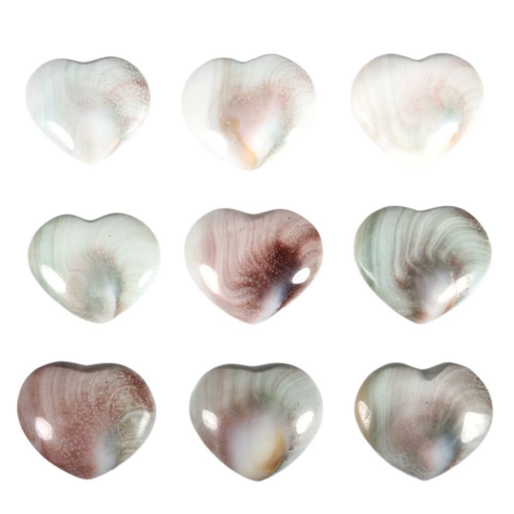 Shiva oog gepolijst hart 3,5 - 4 cm