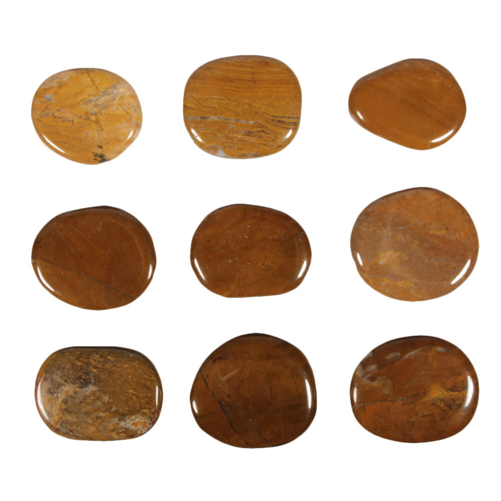 Jaspis (geel) steen plat gepolijst