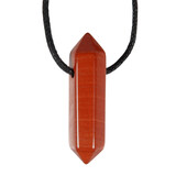 Jaspis (rood) hanger dubbeleinder doorboord Jaspis (rood) hanger dubbeleinder doorboord