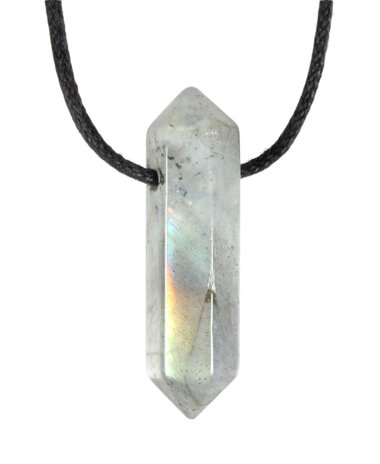 Labradoriet hanger dubbeleinder doorboord Labradoriet hanger dubbeleinder doorboord