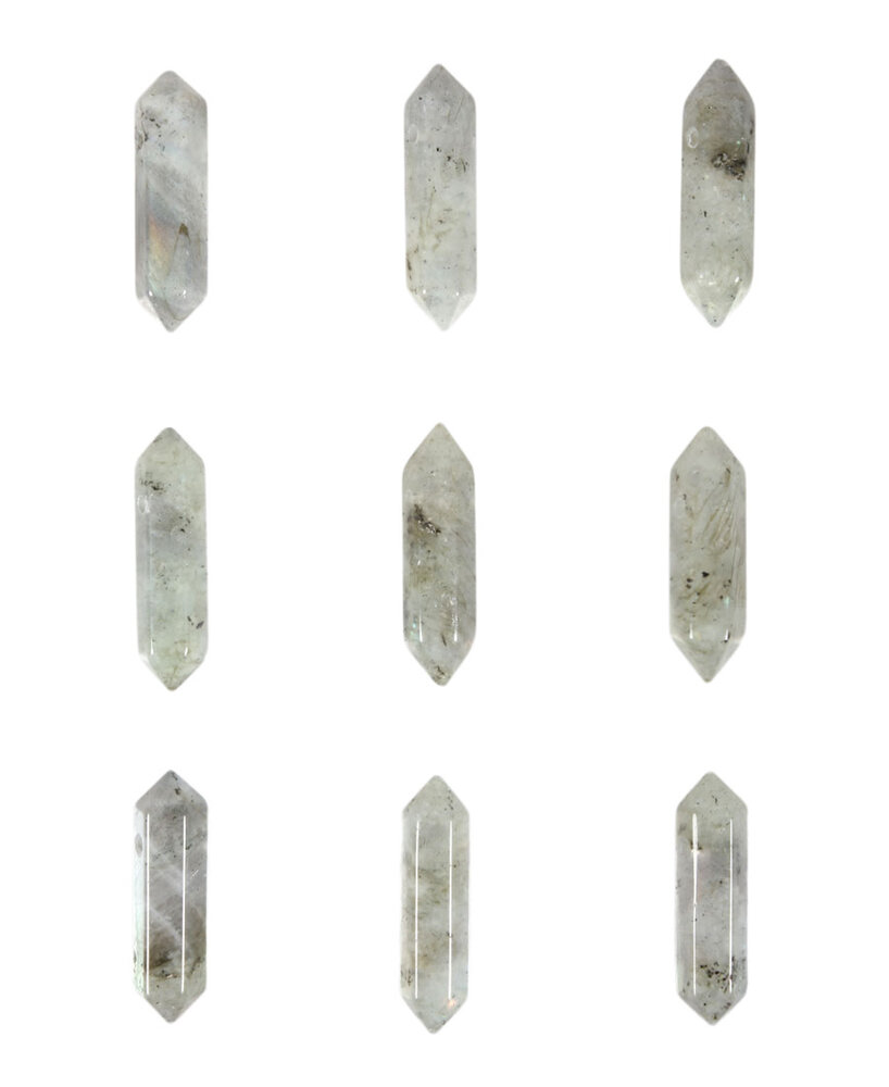 Labradoriet hanger dubbeleinder doorboord Labradoriet hanger dubbeleinder doorboord