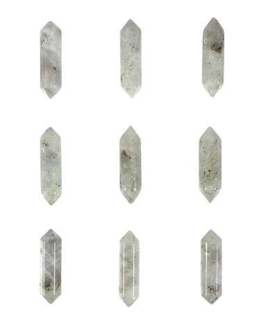 Labradoriet hanger dubbeleinder doorboord Labradoriet hanger dubbeleinder doorboord