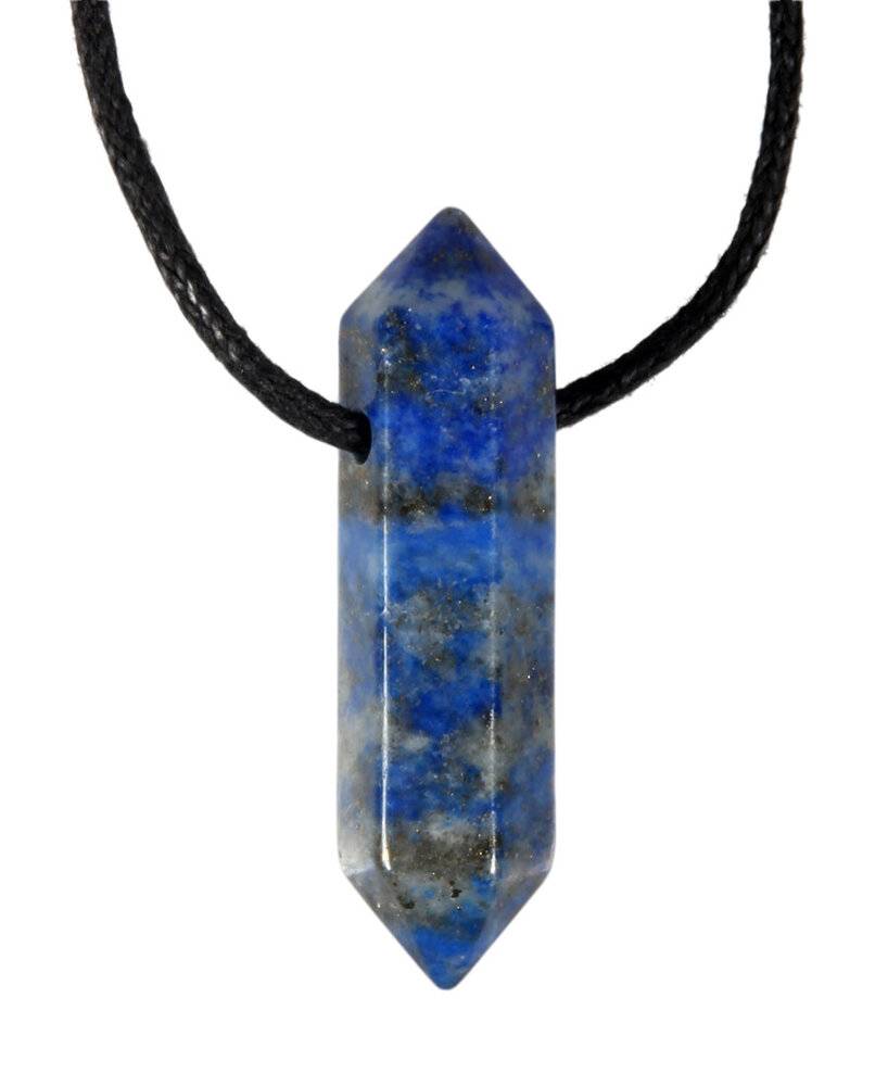 Lapis lazuli hanger dubbeleinder doorboord