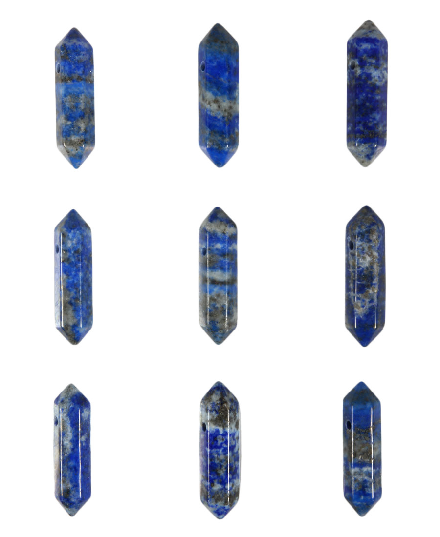 Lapis lazuli hanger dubbeleinder doorboord
