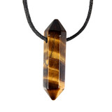 Tijgeroog hanger dubbeleinder doorboord Tijgeroog hanger dubbeleinder doorboord