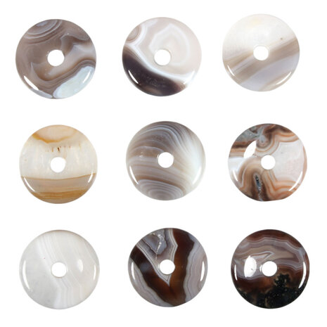 Agaat (Botswana) hanger donut 3 cm