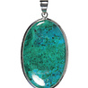 Zilveren hanger chrysocolla | ovaal 4,5 x 2,8 cm Zilveren hanger chrysocolla | ovaal 4,5 x 2,8 cm
