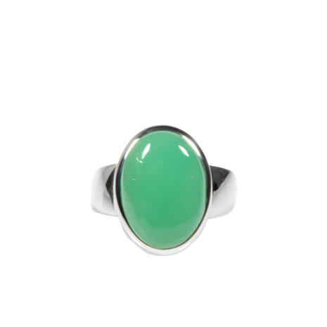 Zilveren ring chrysopraas maat 18 1/4 | ovaal 1,6 x 1,2 cm Zilveren ring chrysopraas maat 18 1/4 | ovaal 1,6 x 1,2 cm